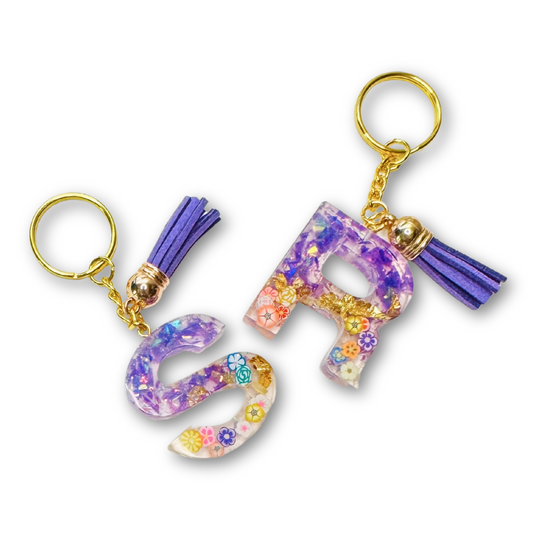 ♡ Key Chain | Sparkle Flower Purple ♡
