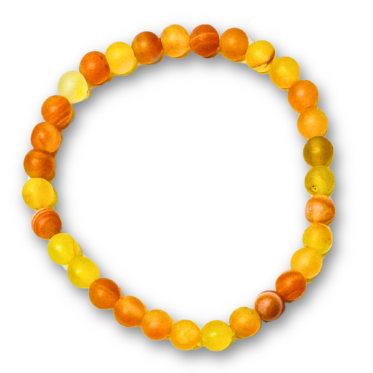 * Bracelet 6.5" | Natural Stone - Yellow Line Agate *