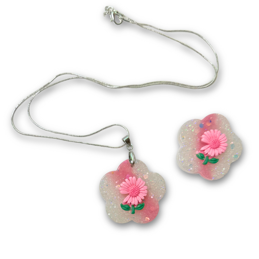 ♡ Pendant Clip Set | Pink Flower ♡