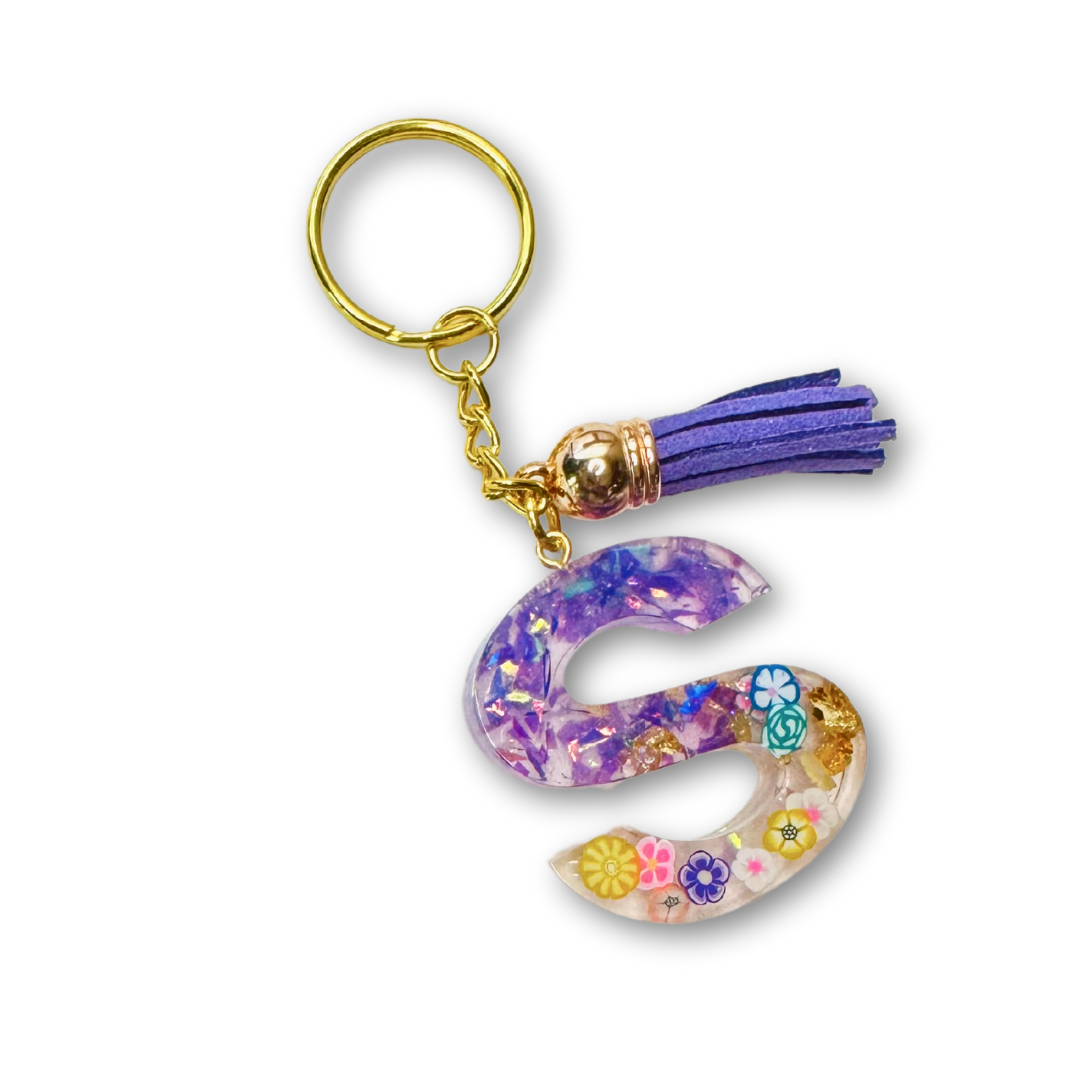 * Key Chain | Sparkle Flower Purple *