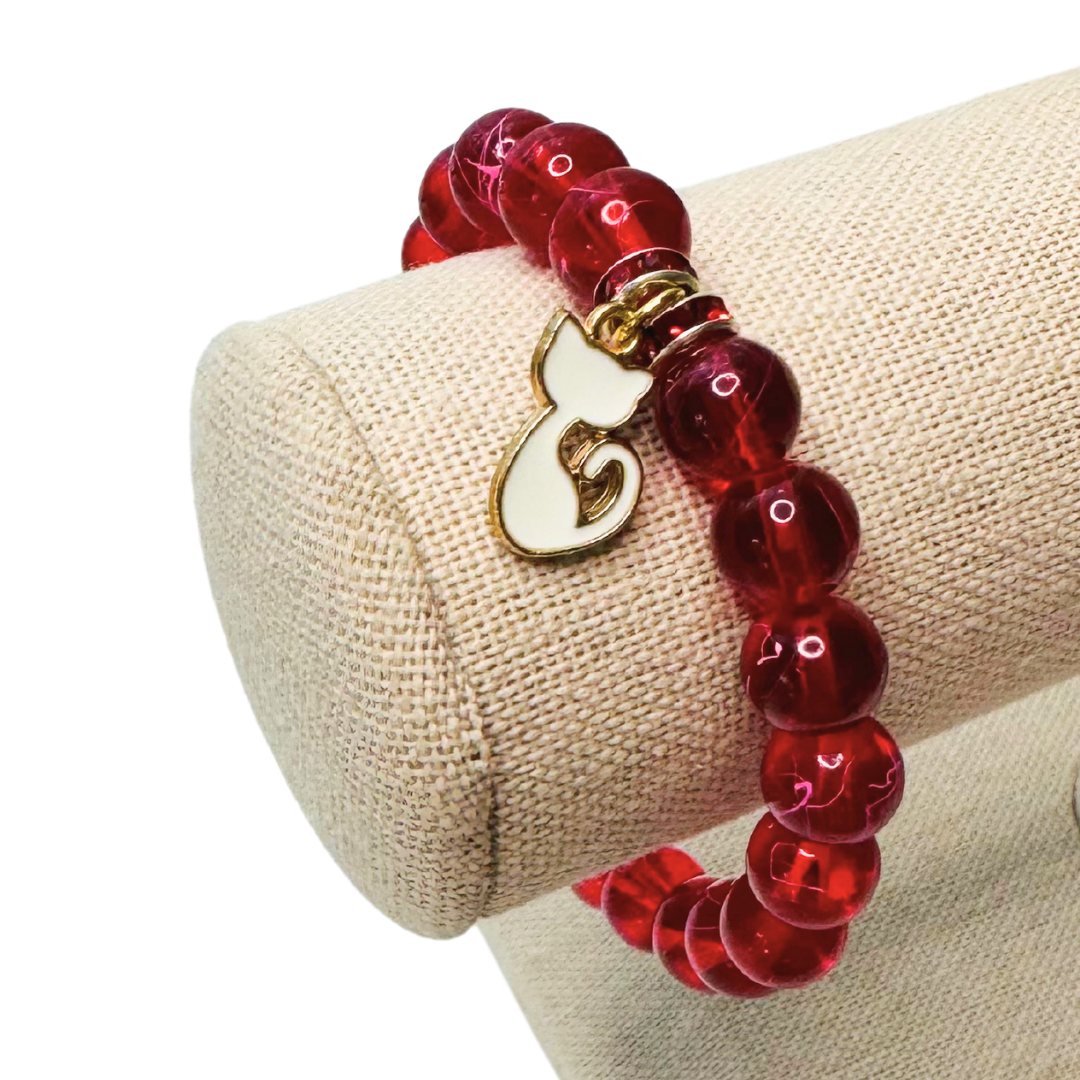 * Bracelet 6" | Red Kitty Cat *