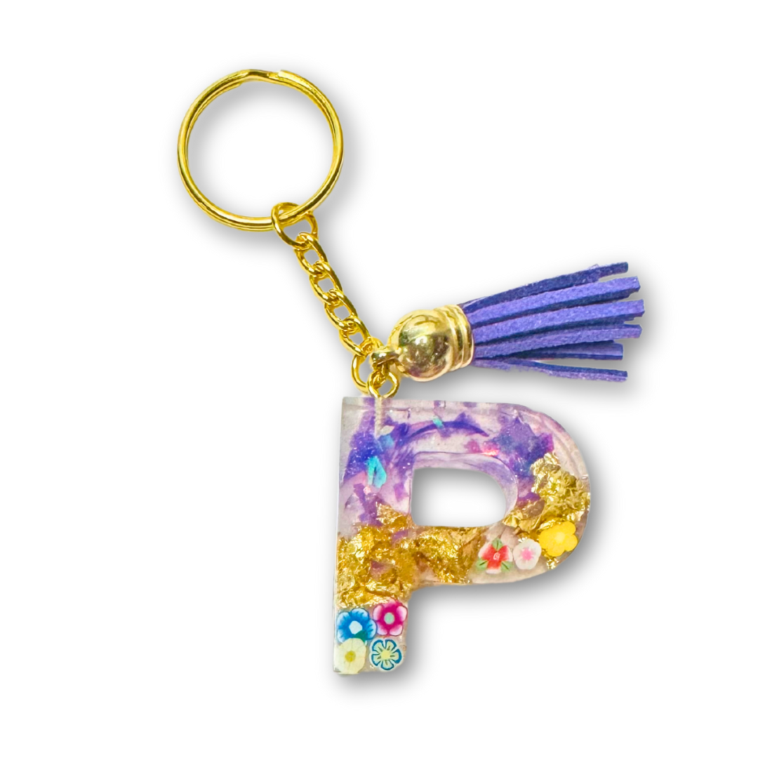 * Key Chain | Sparkle Flower Purple *