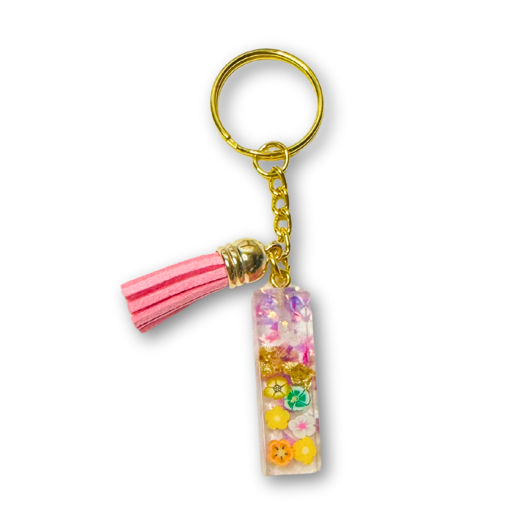 * Key Chain | Sparkle Flower Pink *