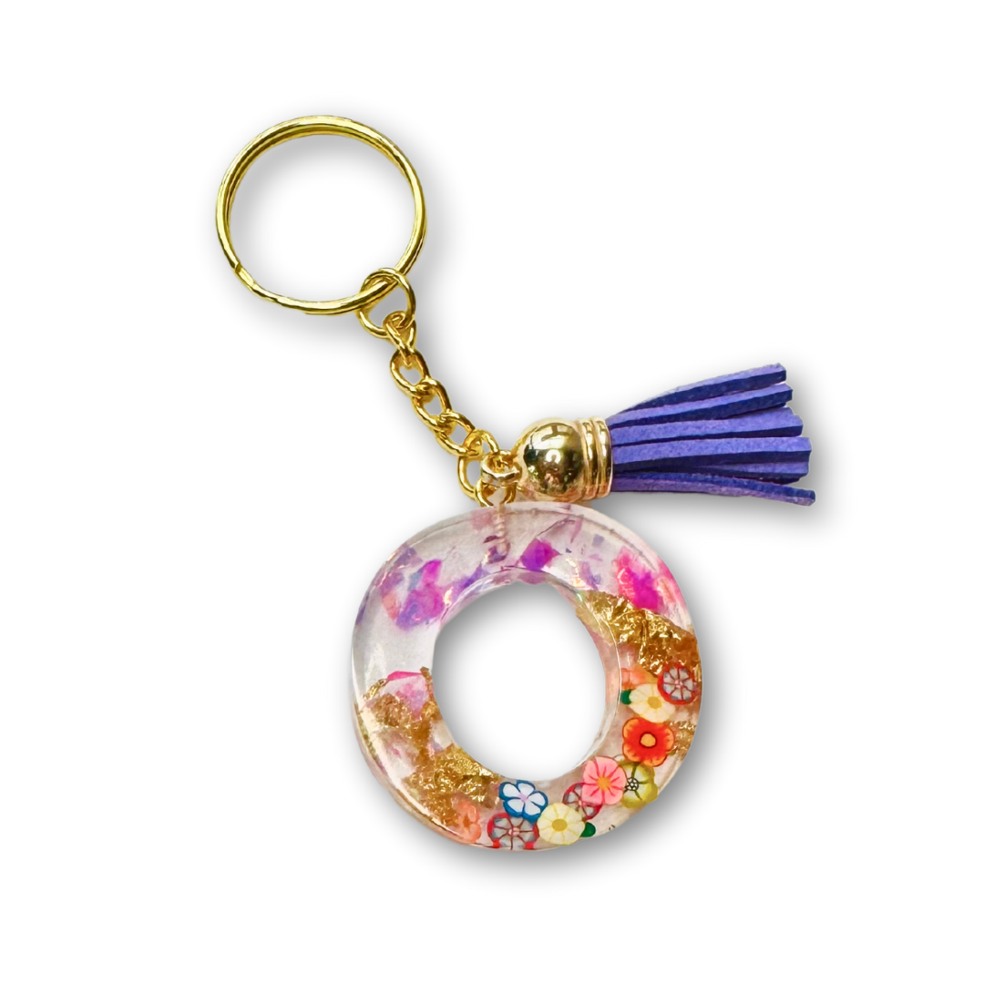 * Key Chain | Sparkle Flower Purple *