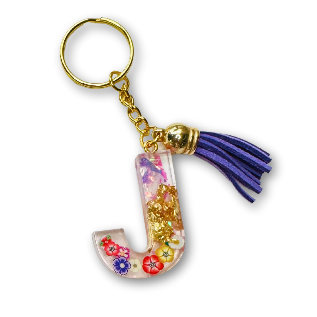 * Key Chain | Sparkle Flower Purple *