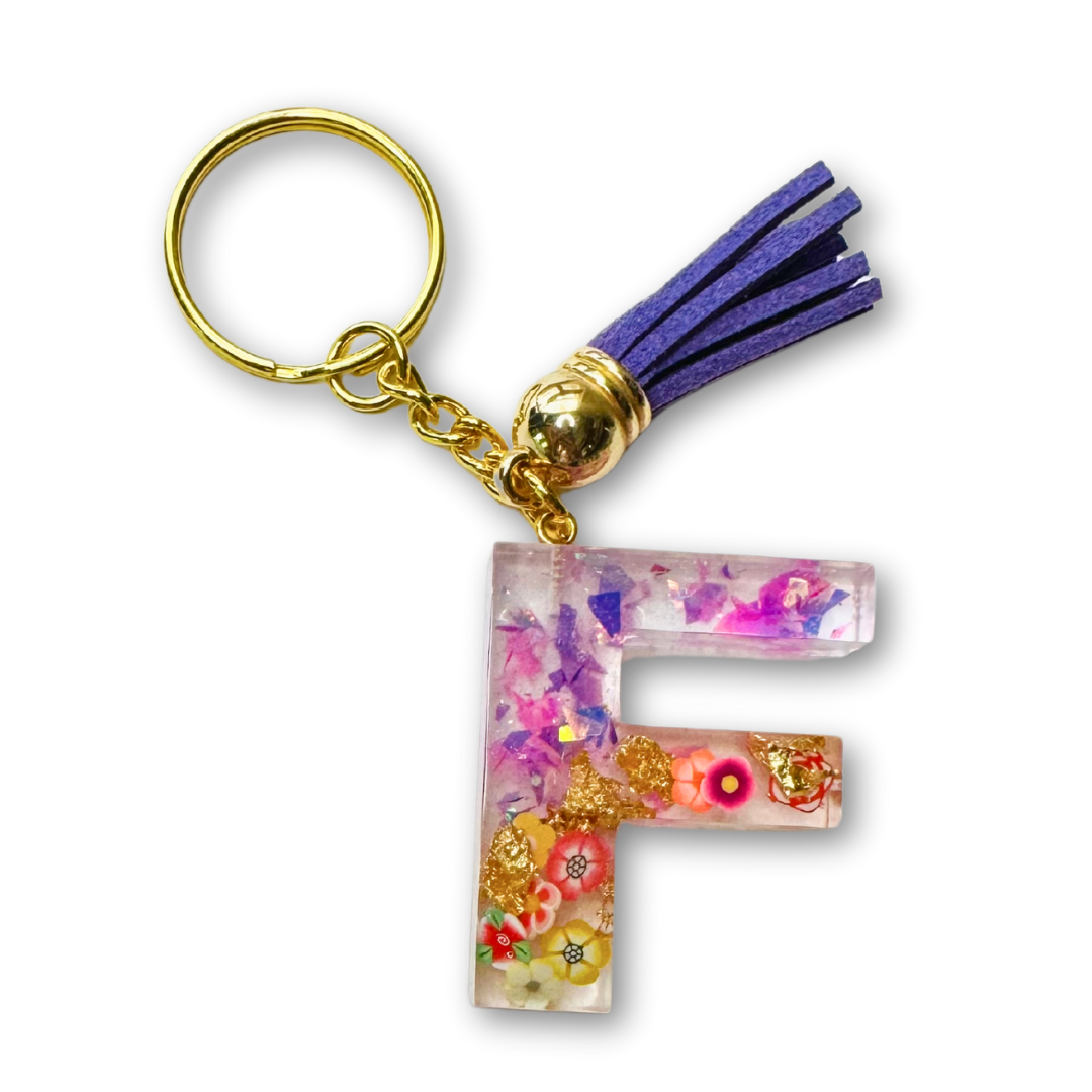 * Key Chain | Sparkle Flower Purple *