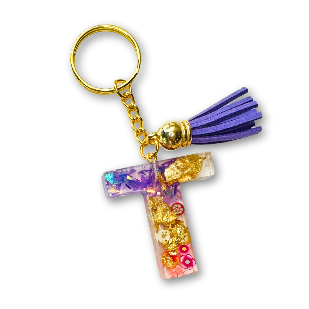 * Key Chain | Sparkle Flower Purple *