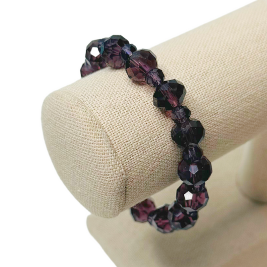 ♡ Dark Purple Crystal Bracelet | Adult ♡