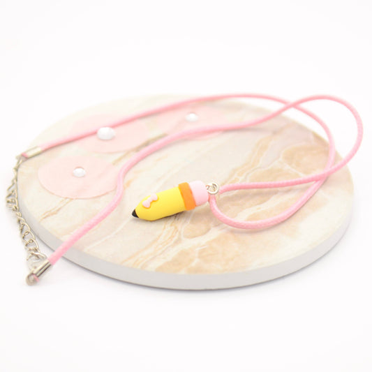 ♡ Pencil Necklace | Pink Yellow ♡