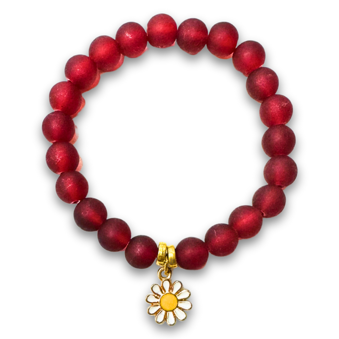 * Bracelet 6.5" | Maroon Flower *