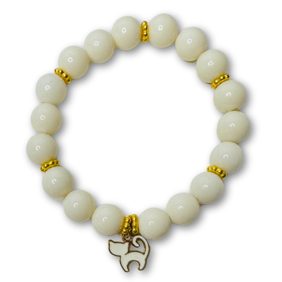 * Bracelet 6.5" | White Kitty Cat *