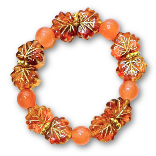 * Bracelet 5.5" | Orange Leaves *