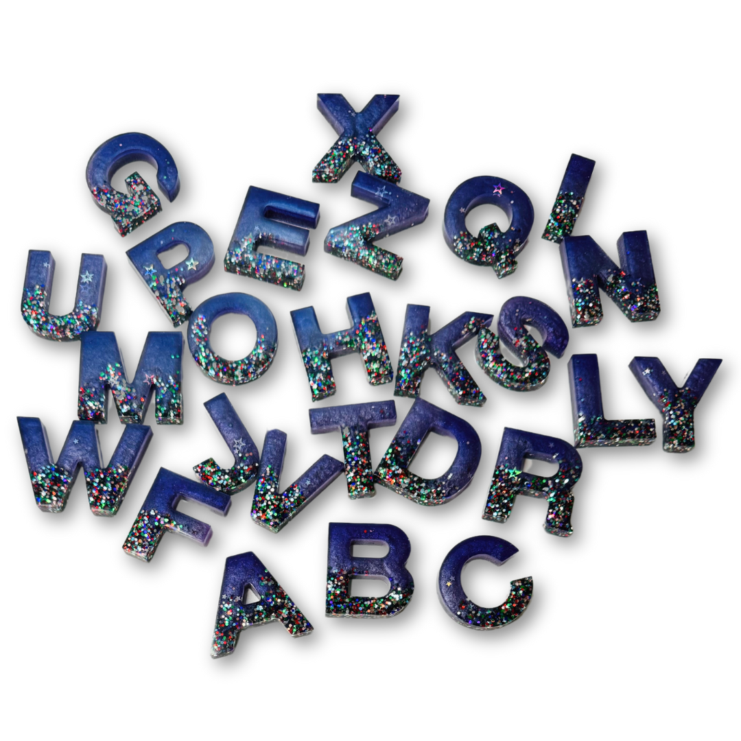 * Alphabet Set | Uppercase | Purple Stars *