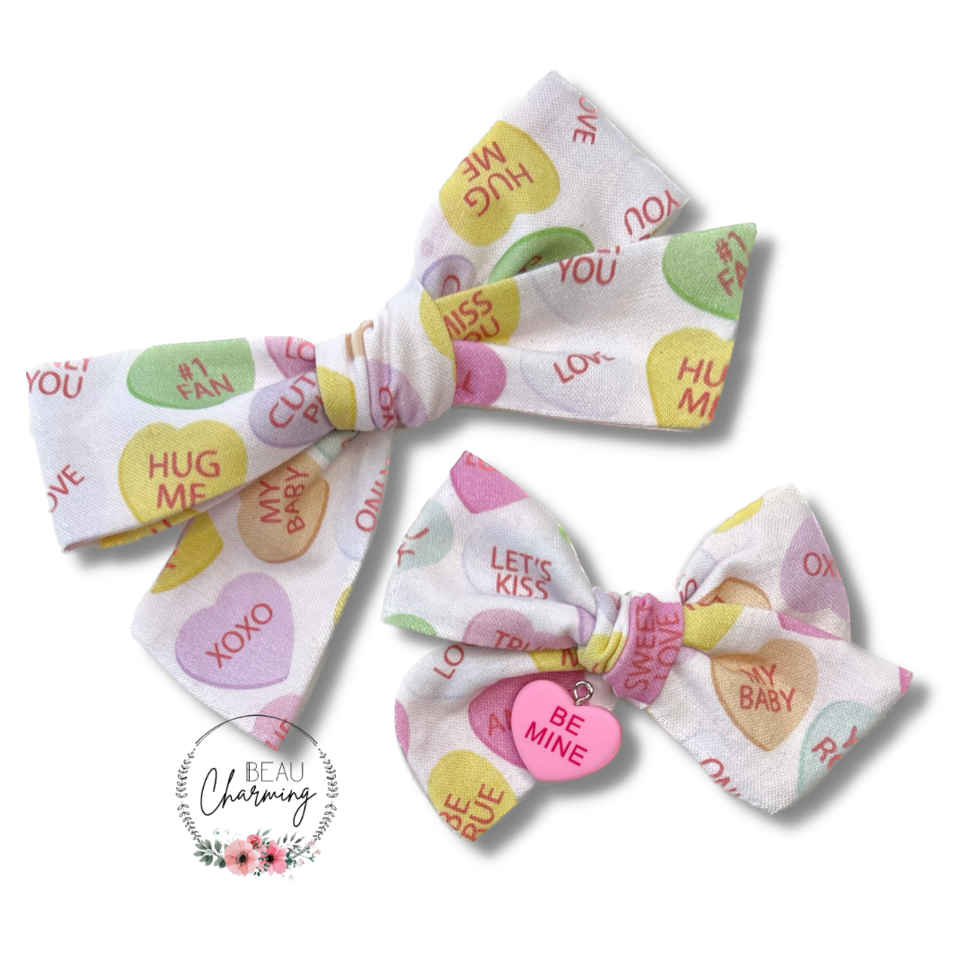 ♡ Conversation Hearts Bow ♡